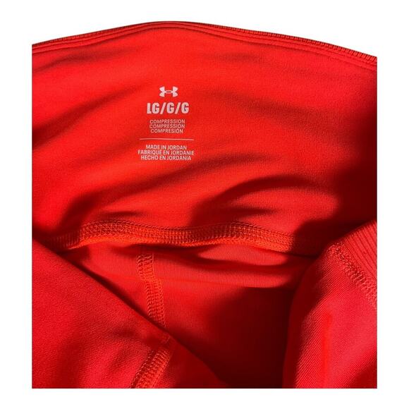 Under Armour High Rise Shorty Shorts Compression Orange Size large Active NWT - Picture 4 of 8